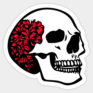 Flowery Skull Sticker